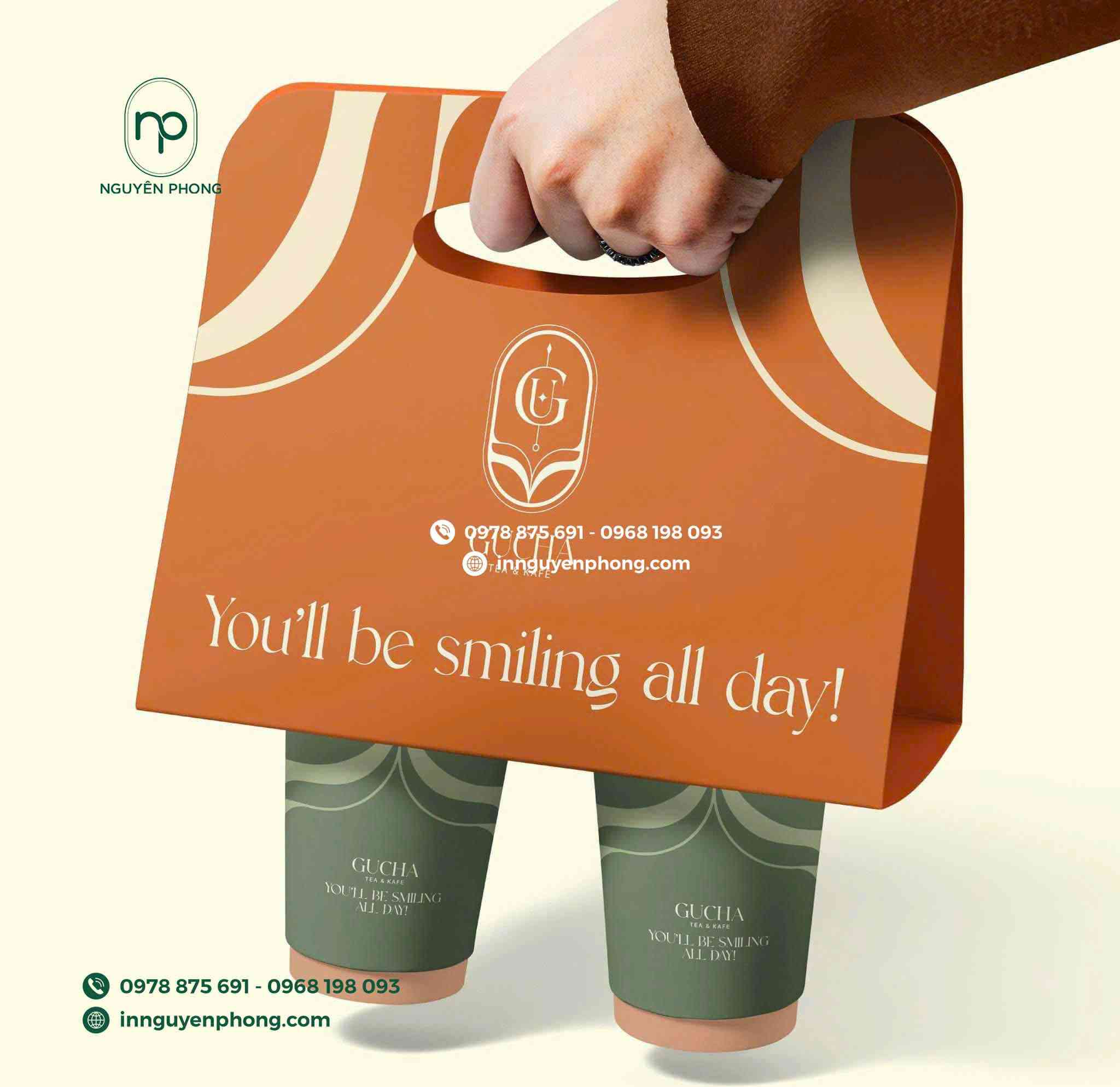 Mẫu túi giấy đựng đồ uống sáng tạo